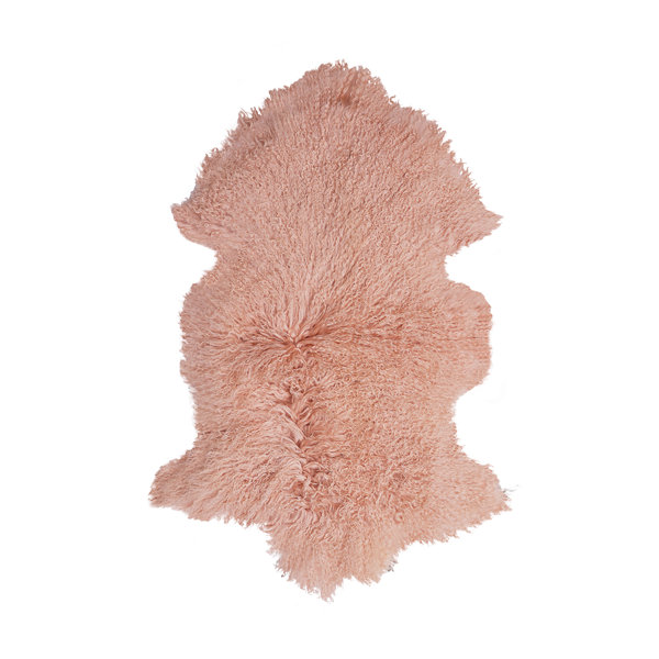 Trophy Room Stuff Sheepskin Area Rug in Blush Perigold